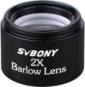 Bol.com Svbony 2 x - Barlow Lens - M28.6x0.6 draad - Voor 1.25" 317mm - Standaard telescopische ogen aanbieding
