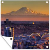 Tuinposters Seattle - USA - Bergen - 50x50 cm - Tuindoek - Buitenposter