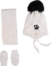 Kitti 3-Delig Winter Set | Muts met Fleecevoering - Sjaal - Handschoenen | 0-18 Maanden Baby Jongens | Poot-01 (K2150-07)