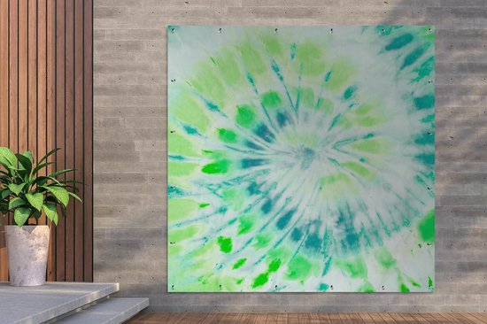 Affiche de Jardin Tie dye - Spirale - Hippie - 200x200 cm - Toile jardin