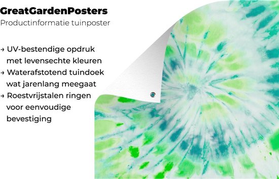 Affiche de Jardin Tie dye - Spirale - Hippie - 200x200 cm - Toile jardin