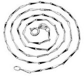 Geshe-Zilveren meloenzaden patroon ketting-zilver 925-unisex-45cm