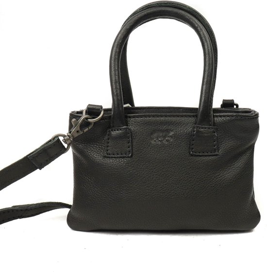 Bear Design Ezlynn Mini sac à main / sac à bandoulière en cuir - Zwart