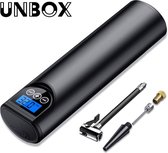 UNBOX - Draagbare USB Luchtcompressor voor Auto - Elektrische Fietspomp met LED - Ballenpomp incl. 4 opzetstukken