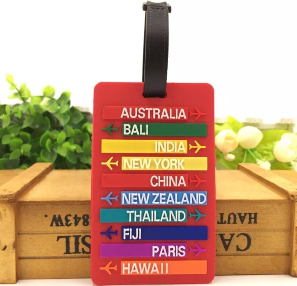 DW4Trading Kofferlabel - Reislabel - Bagage label - Wereldwijd - Rood