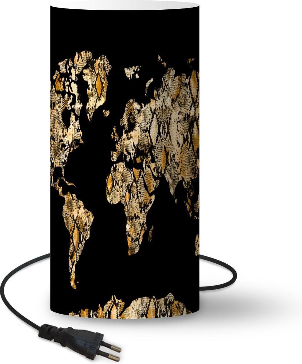 Lamp - Nachtlampje - Tafellamp slaapkamer - Kaart - Luxe - Slang - 33 cm hoog - Ø15.9 cm - Inclusief LED lamp