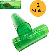Diervriendelijke muizenval - Muizenverjager - Binnen en Buiten - 2 Stuks - Groen