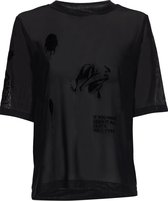 zoe karssen - dames -  jaden mesh t-shirt -  zwart - m