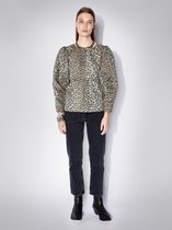 zoe karssen - dames -  lucy top met pofmouwen en luipaardprint -  luipaard - xl