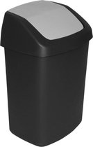 Curver afvalbak Swing 10 liter zwart/grijs