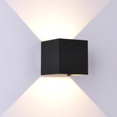 DAVOS Wandlamp LED 2x3W/550lm Vierkant Zwart