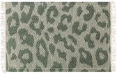 Unique Living | Placemat Leopard | Rechthoekig | Polyester | Groen | 33x45cm