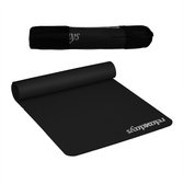 Relaxdays Yogamat 190 x 100 cm - sportmat - 1 cm dik - flexibel - fitnessmat - XL - rubber - zwart