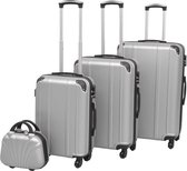 Vierdelige hardcase trolleyset zilver