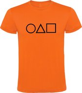 Oranje T-Shirt met “ Squid Game “ logo Zwart Size L