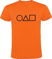 Oranje T-Shirt met “ Squid Game “ logo Zwart Size XS