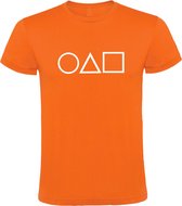 Oranje T-Shirt met “ Squid Game “ logo Wit Size XXL