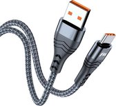 ADC-005 6A USB naar USB-C / Type-C Weave snellaaddatakabel, lengte: 2 m (zwart)