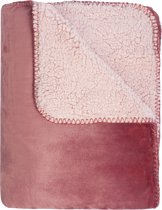 Mistral Home - Plaid - 100% polyester - flannel sherpa - 130x170 cm - Roze