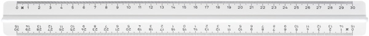 Prismaliniaal M鯾ius & Ruppert 30cm 3 schalen kunststof melkwit met griprand
