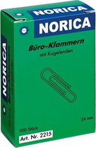 paperclips Norica 24mm verzinkt met kogeleind doos a 100 stuks