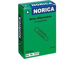 paperclips Norica 24mm verzinkt met kogeleind doos a 100 stuks