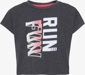 Osaga cropped meisjes sport T-shirt - Grijs - Maat 146/152