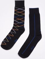 Duurzame sokken Vodde Argyle 2-pack Black / 43-46