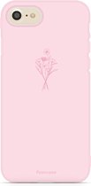 iPhone 8 hoesje TPU Soft Case - Back Cover - Roze / veldbloemen