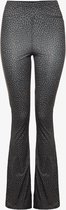 Jazlyn dames flared broek met luipaardprint - Groen - Maat XL