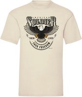 T-SHIRT BLACK AMERICAN SOLDIER OFF WHITE (XS)