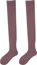 Overknee sokken dames oud-roze - maat 36-40 - elastisch katoen - lange kousen