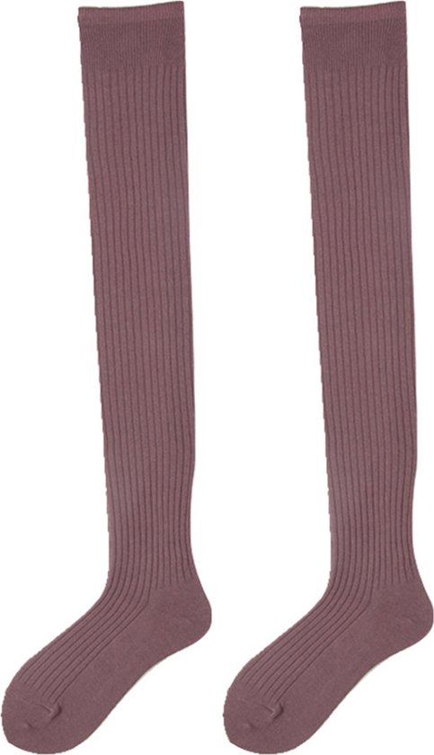 Overknee sokken dames oud-roze - maat 36-40 - elastisch katoen - lange  kousen | bol.com