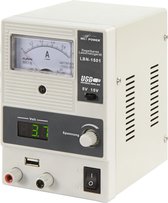 McPower LBN-1501 - Regelbare Labvoeding 0-15 VDC / 0-1 A - USB A/B