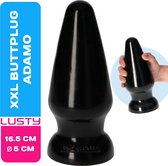 Lusty XXL Buttplug Adamo - Zwart - 16.5X5 CM - XXL - Taps toelopend - Brede basis - Zuignap