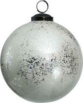 PTMD Snowy Kerstbal - H12 x Ø12 cm - Glas - Zilver