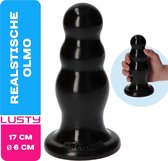 Lusty Anaal Plug Olmo - Zwart Anaalplug - 17X6 cm - Brede basis - Glad - Ronde top