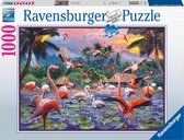 Ravensburger puzzel Roze Flamingo's - Legpuzzel - 1000 stukjes