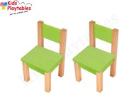 Set Kinderstoeltjes 2x hout kleur groen | zithoogte 28 cm | kinderzetel | Houten stoeltje voor kinderen | stoel kind | Peuterstoeltje | kindertafel en stoeltjes van hout | houten stoeltje voo
