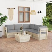 Decoways - 6-delige Loungeset met kussens pallet vurenhout