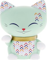 Mani The Lucky Cat - Lucky Cat - Maneki Neko - Beeld - Cat 68 - 7 cm - Groen - Gelukskat - Geluksbrenger