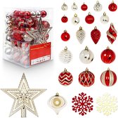 Sens Design Kerstballen plastic - set van 77 ballen met piek