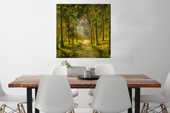 Affiche un chemin à travers la forêt - 75x75 cm