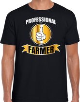 Professional farmer / professionele boer - t-shirt zwart heren - Cadeau verjaardag shirt - kado voor boeren S