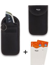 Faraday Kooi Hoesje (2 PACK) + 2X RFID kaarthouders - Autosleutel RFID Antidiefstal - Keyless Entry Go Sleutel Etui - Qwality4u