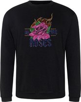 Sweater On Fire Roses - Black (XL)