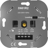 LUMINIZE LED dimmer universeel - Fase Afsnijding & Fase Aansnijding - GRATIS zwart afdekraam - inbouw - 5-300 Watt - 220-240 Volt - 100% stil