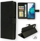 Motorola Edge 20 Pro Hoesje Zwart - Portemonnee Book Case - Kaarthouder & Magneetlipje
