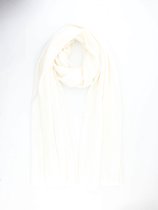 Colette 100% Organic Cashmere Scarf-valentijn cadeautje voor hem-Omslagdoek- Fijn gebreide kasjmere sjaal-Off white
