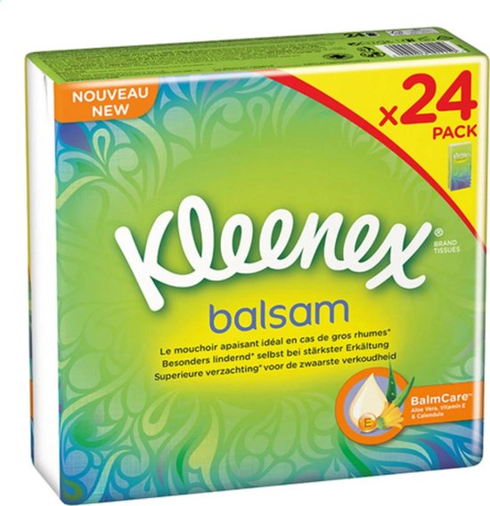 stimuleren ik wil Kenia Kleenex Balsam - zakdoekjes - 24 x 9 | bol.com